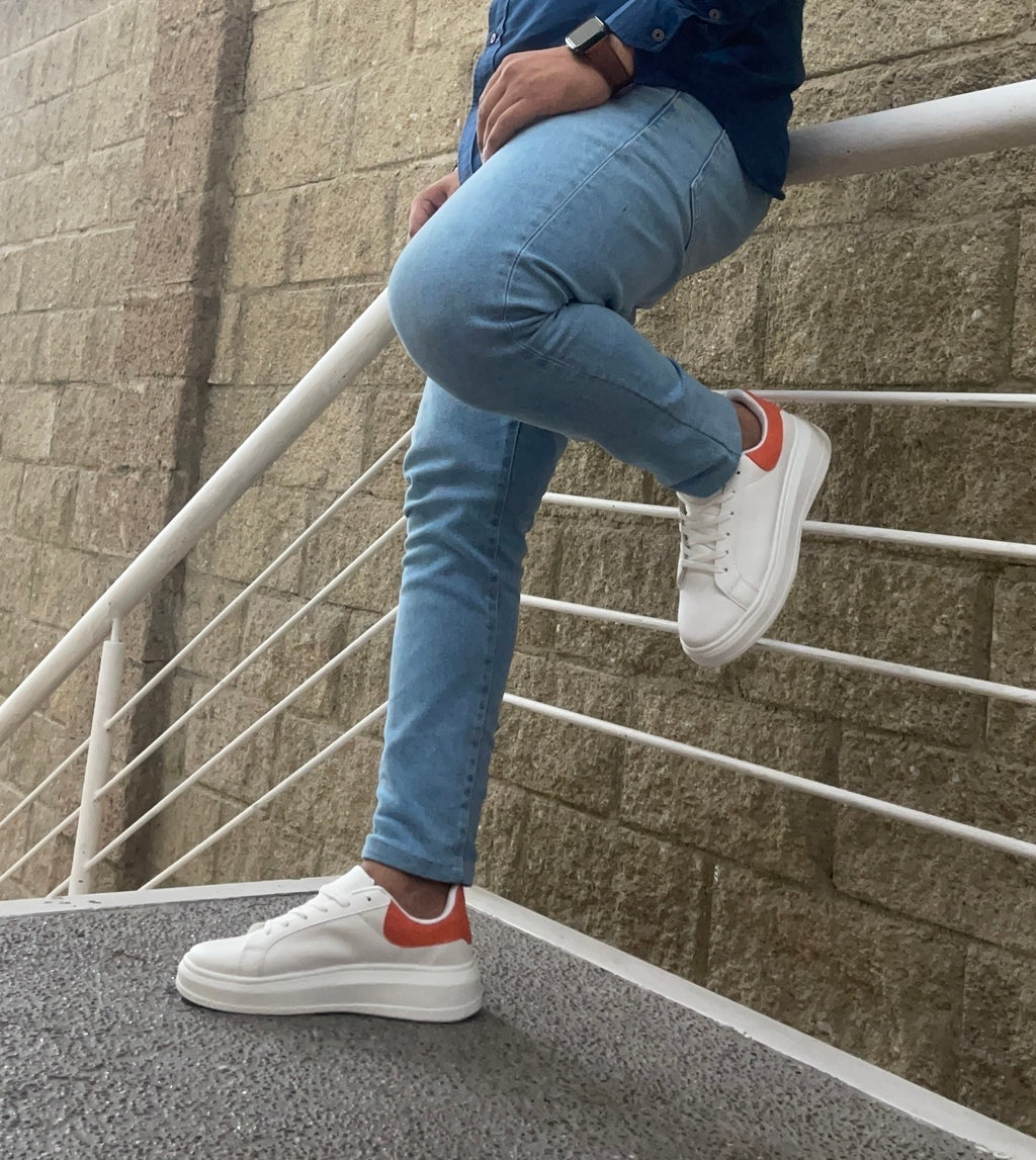 TENIS BRUNO BLANCO NARANJA EST. 537 - AVITECK